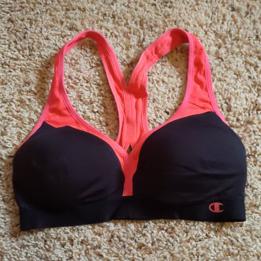 Champion Women's Black and Pink Sports Bra